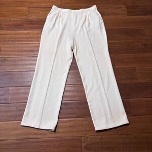 St. John's Ivory Santana Knit Pull-On Pants|Old Money Quiet Luxury| Size 14
